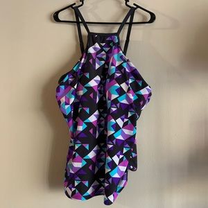Free Tech Geometric Swim Top